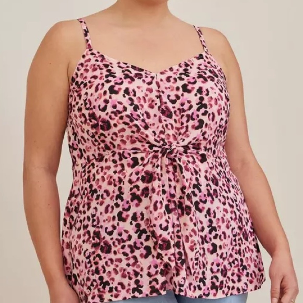 Torrid Pink and Black Leopard Print Top